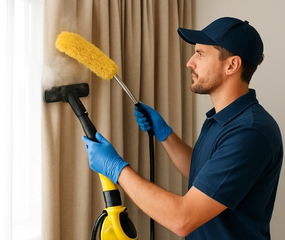 Trusted curtain steam cleaning technician Matty Curtain Cleaning minyama QLD
