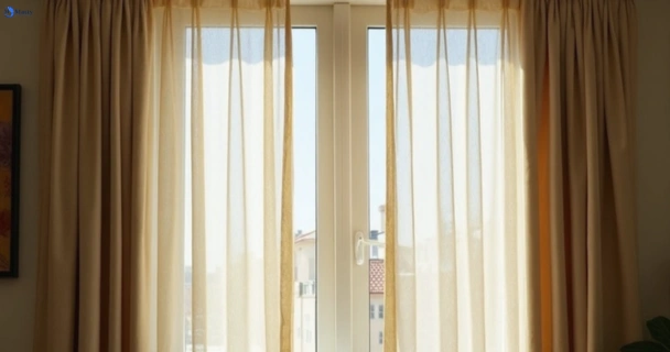 Dusty and dull curtains in minyama before steam cleaning